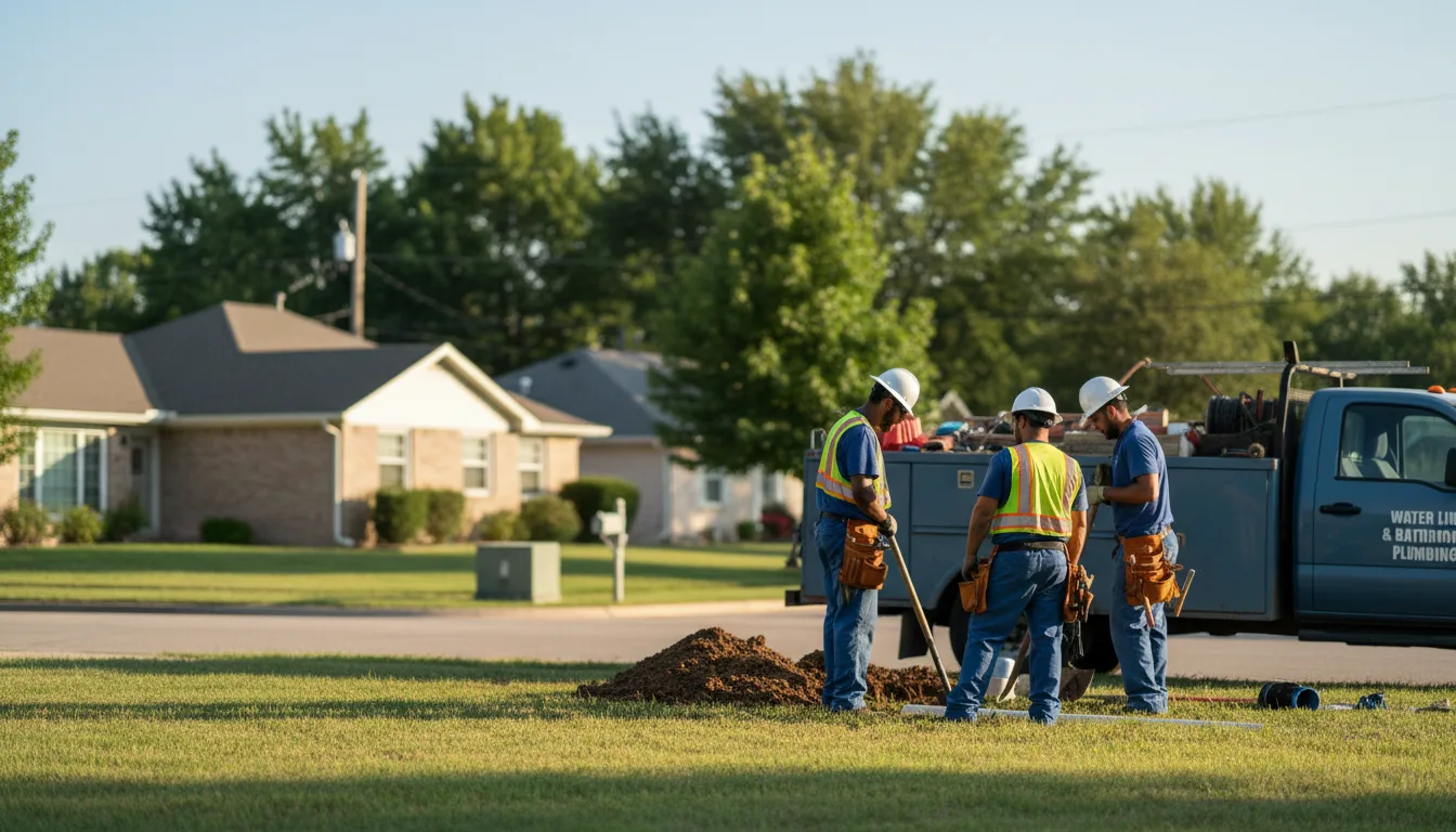 Residential water line and bathroom plumbing service in Hustle, VA
